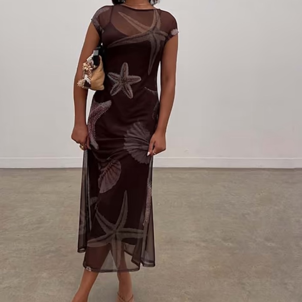 Never Fully Dressed Chocolate Starfish Midi Dress